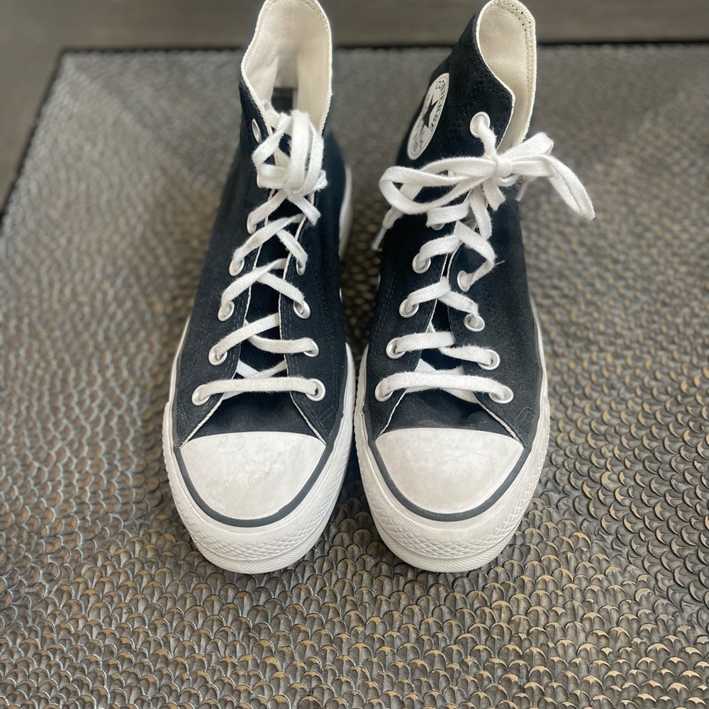 Converse Black and White Platform Sneakers